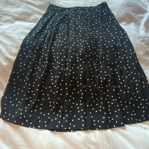 Tea length polka dot skirt